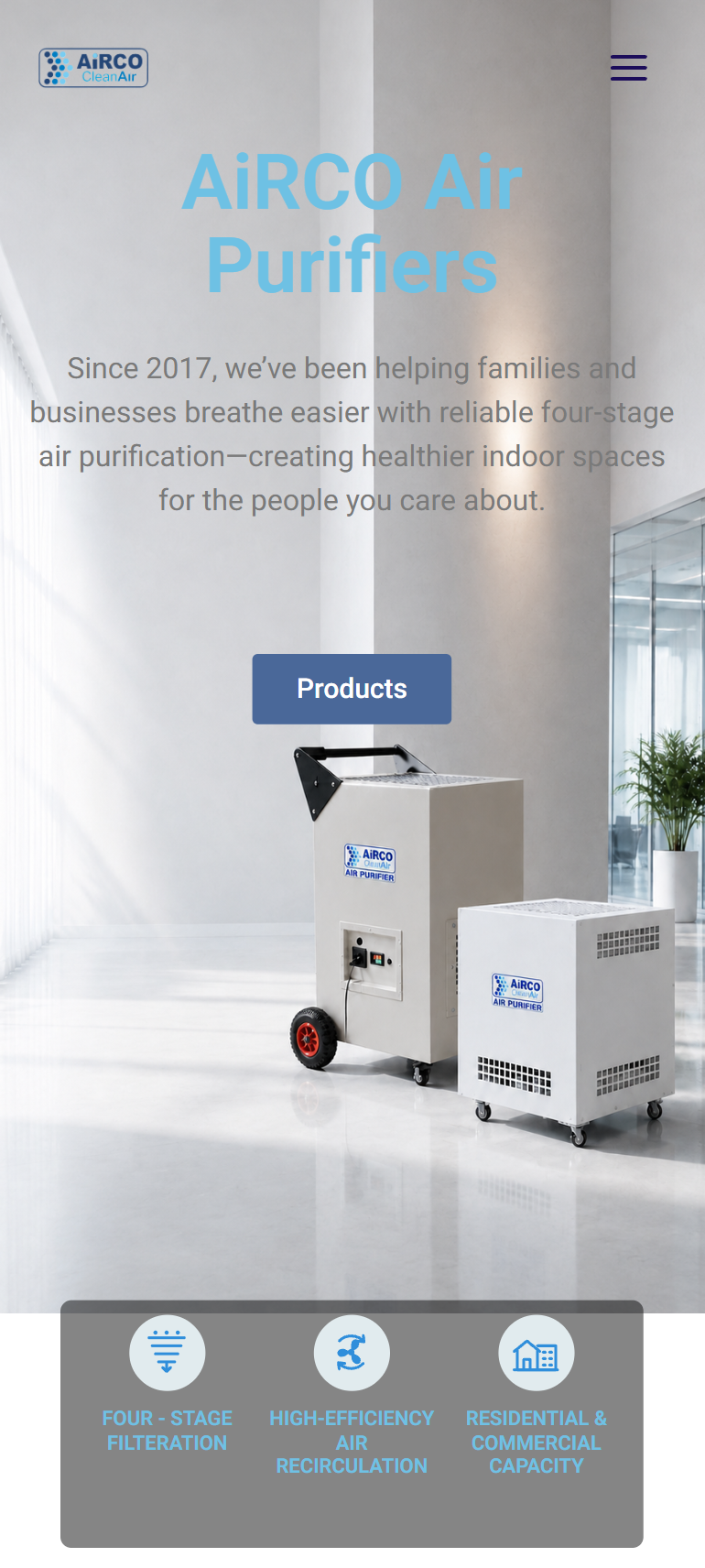 AiRCO website mobile