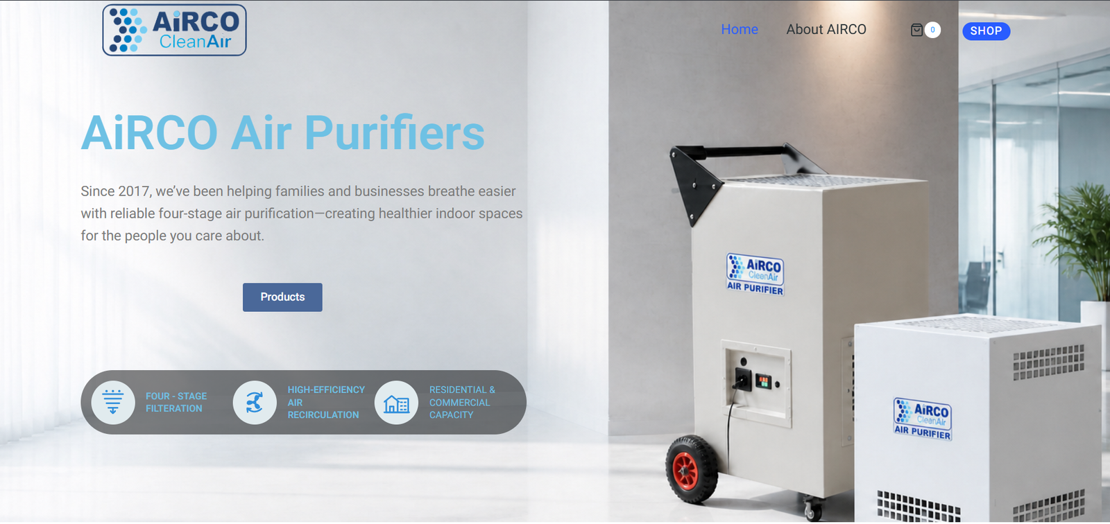 AiRCO website desktop